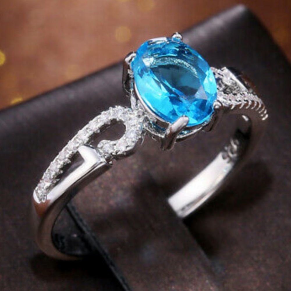 New 925 Sterling silver diamond stone ring - Picture 5 of 9